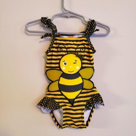 SOL SWIM BUMBLE BEE ONE PIECE SWIMSUIT SIZE 6-9 M - Picture 1 of 4